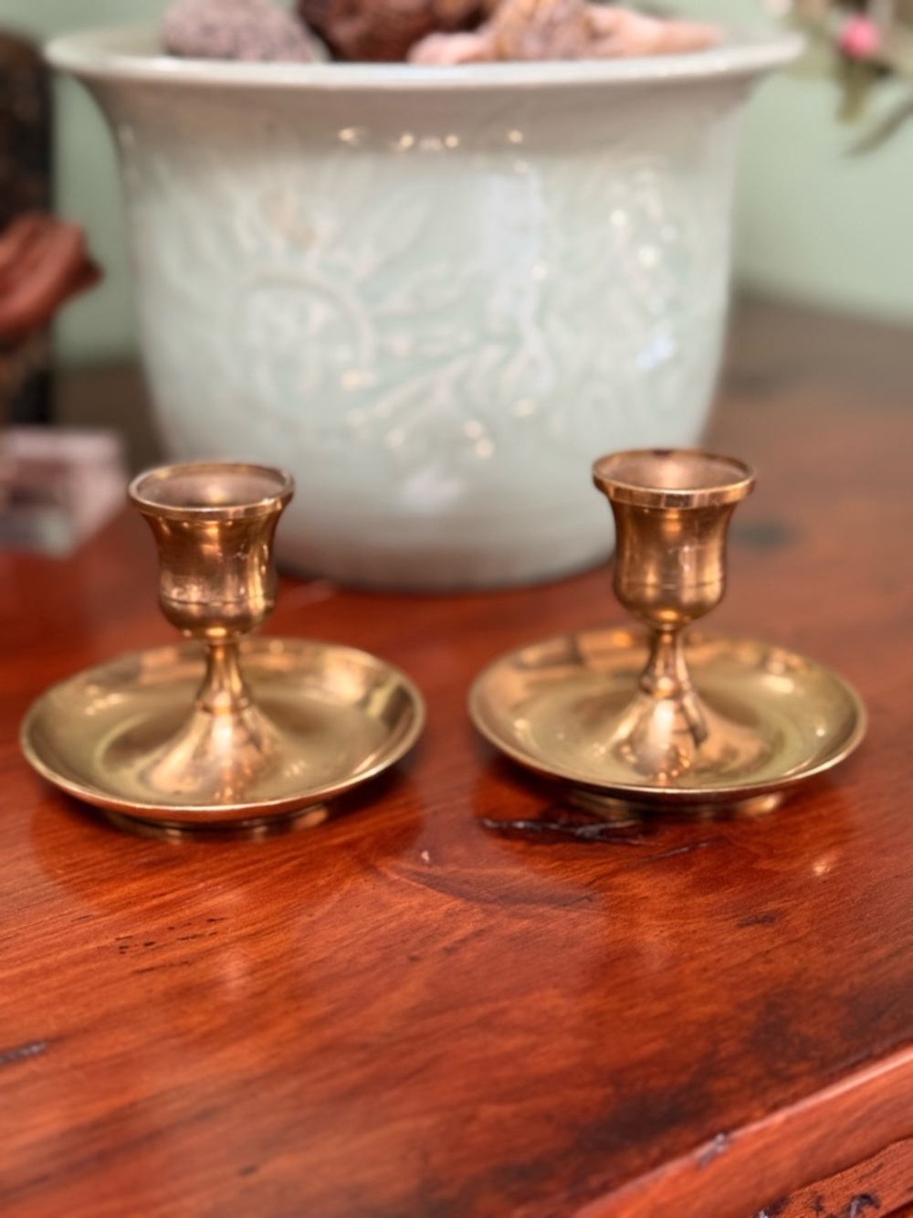 Vintage Brass Candle Holders - Set of 2